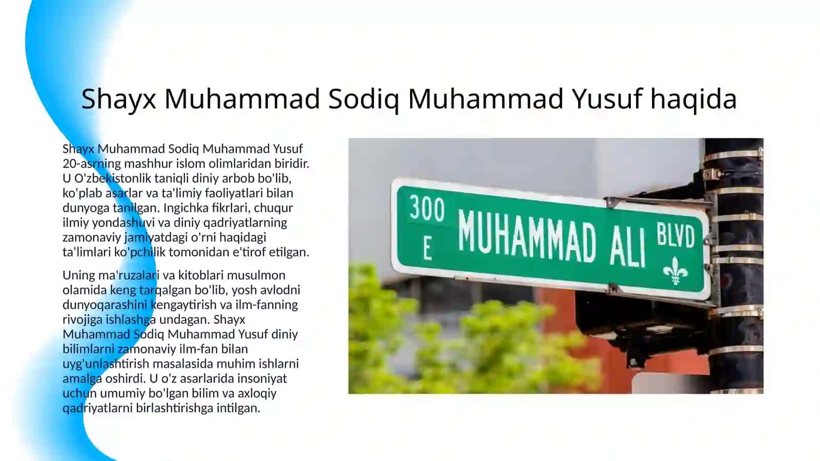 SHAYX MUHAMMAD SODIQ MUHAMMAD YUSUFNING “OLAM VA ODAM, DIN VA ILM” ASARIDA MUSULMON ALLOMALARINING JAHON ILM-FANI RIVOJIGA QO‘SHGAN HISSASI” MAVZUSIDA TAQDIMOT 3