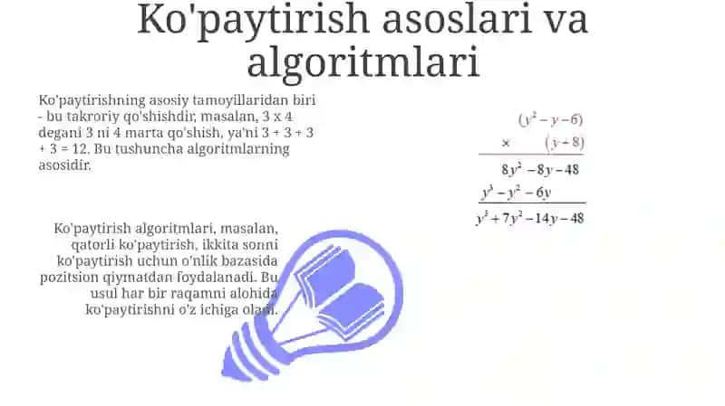 Ko'paytirish asoslari va algoritmlari 3