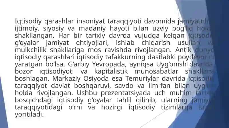Antik dunyo, G‘arbiy Yevropa va Temuriylar davri iqtisodiy g‘oyalari hamda ularning ta’siri 3