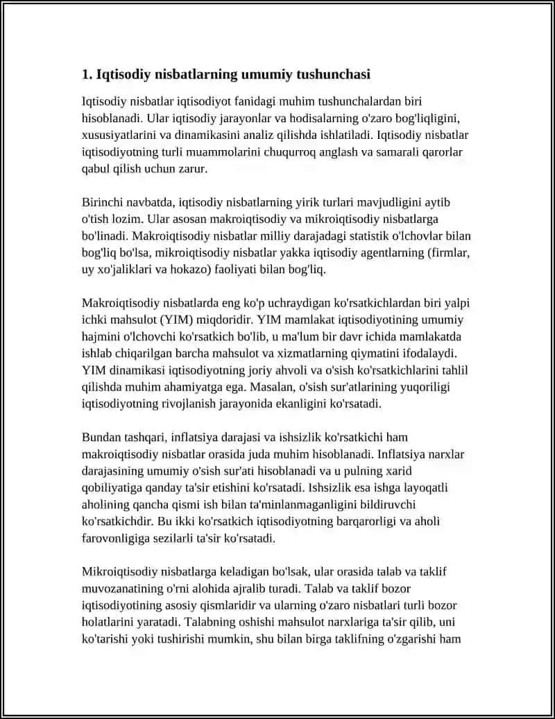 IQTISODIY NISBATLAR VA ULARNING TURLARI 3
