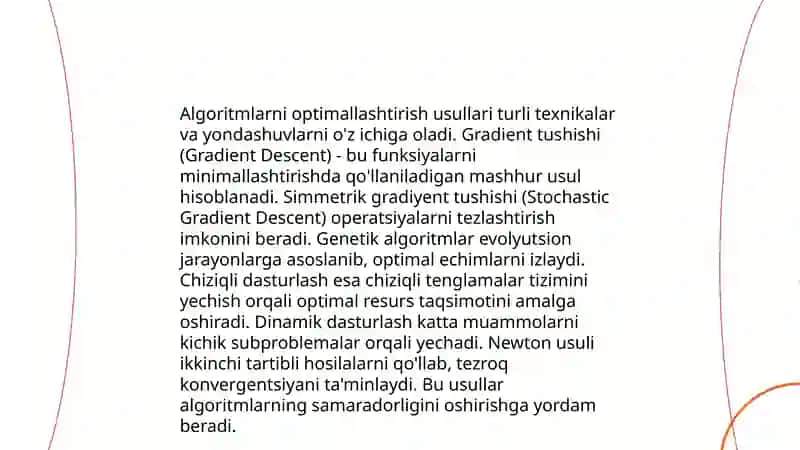 Algoritmlarni optimallashtirish usullari 3