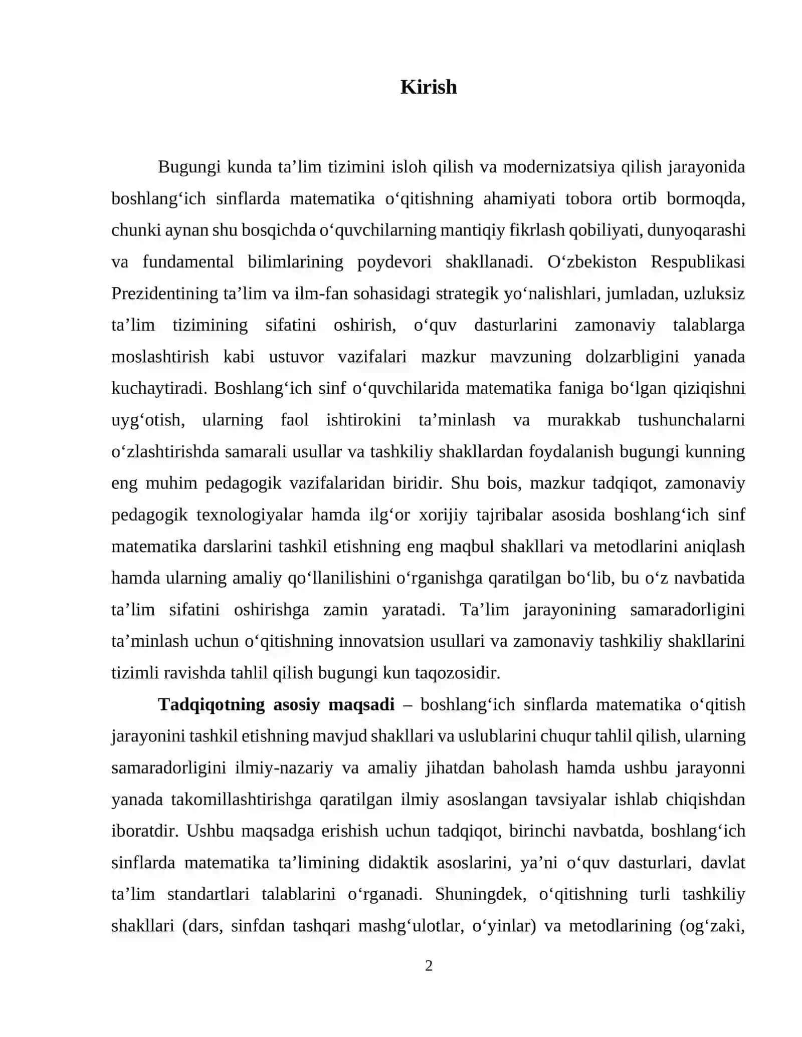 Boshlangʻich sinf matematika oʻqitishni tashkil qilish shakllari.Oʻqitish metodlari 3