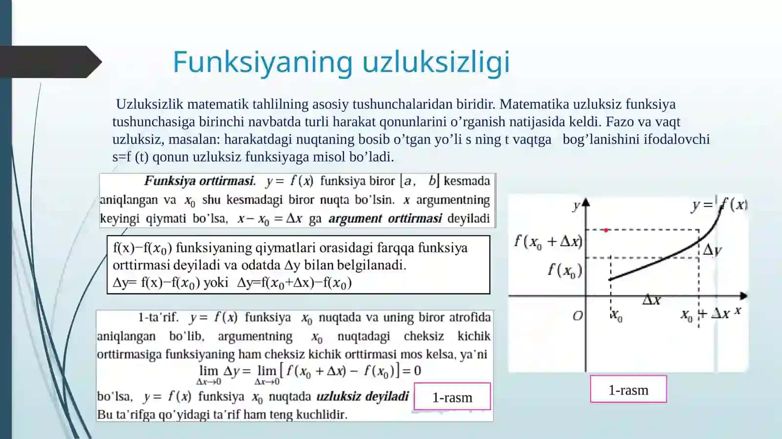 Uzluksiz differensiallanuvchi bo'lmagan funksiyalar 3