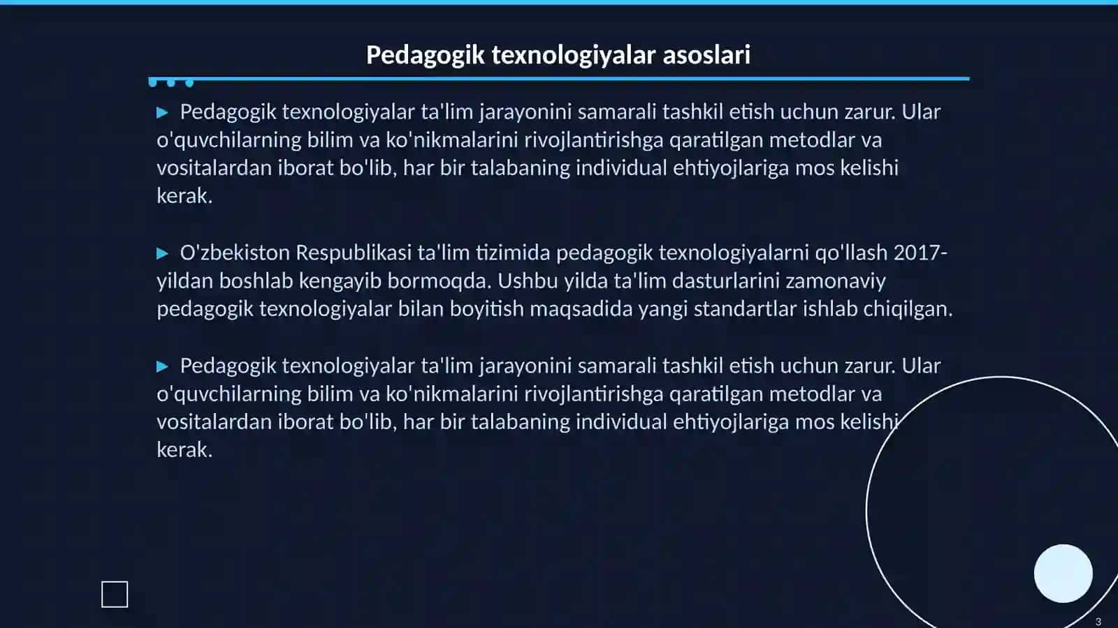 Tibbiy ta'limda zamonaviy pedagogik texnologiyalarning qo'llanilishi zaruriyati 3