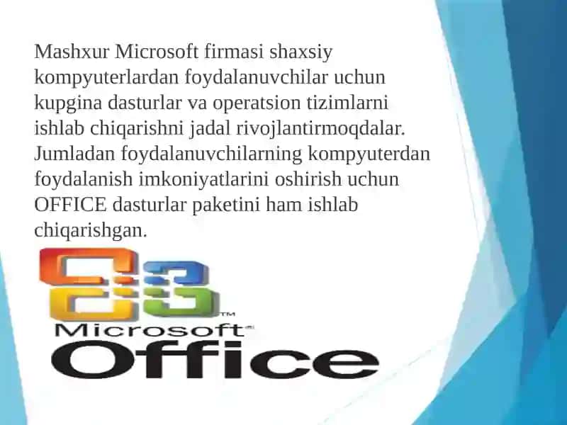 MICROSOFT OFFICE DASTURLARI 3
