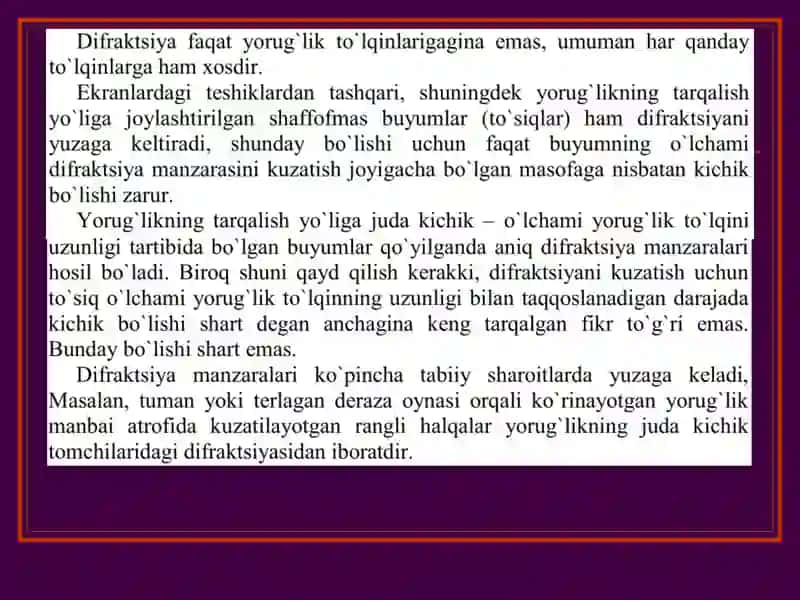 Yorug`lik difraktsiyasi 3