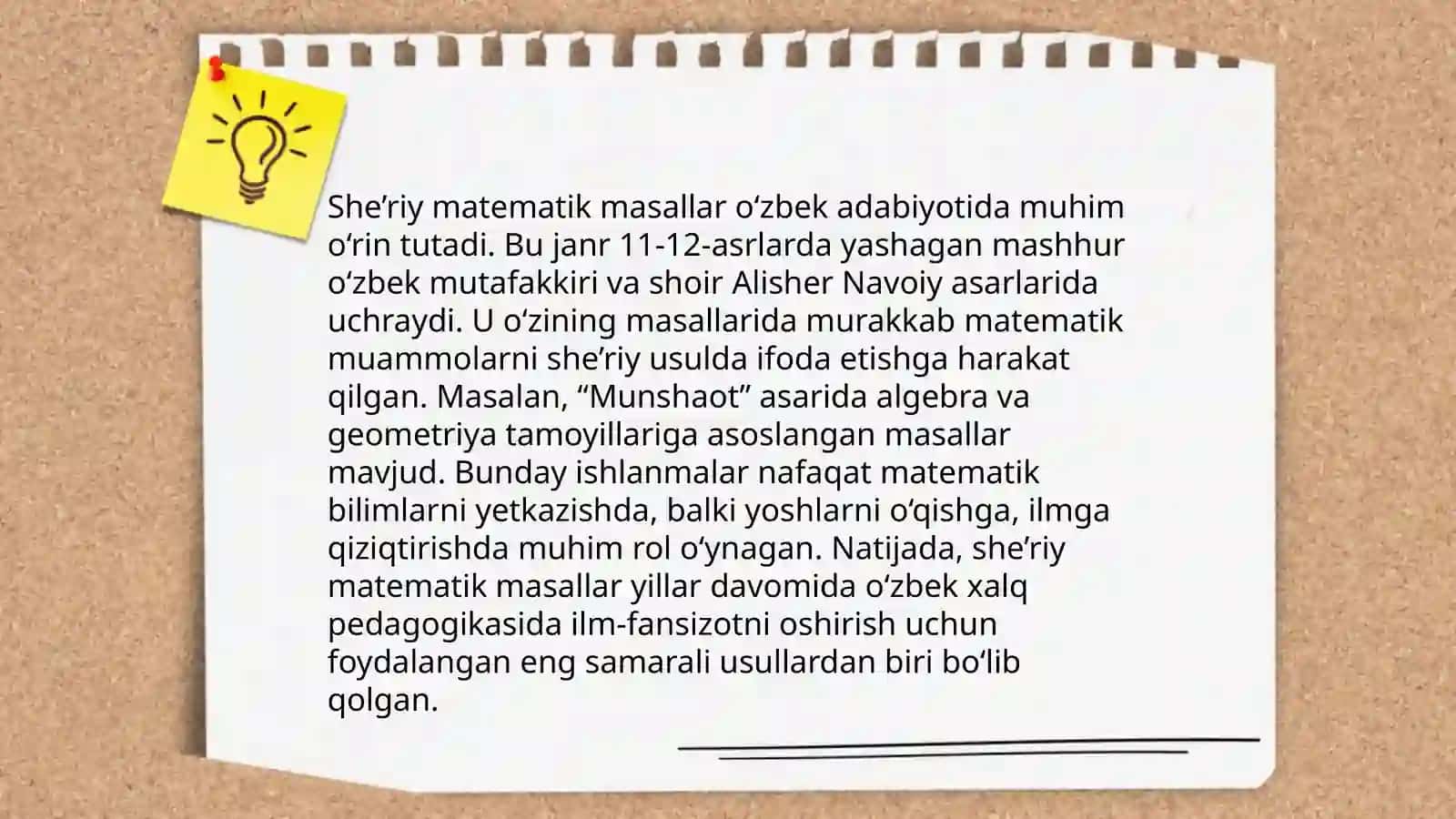 She'riy matematik masalalar va matematik boshqotirmalar tuzish 3