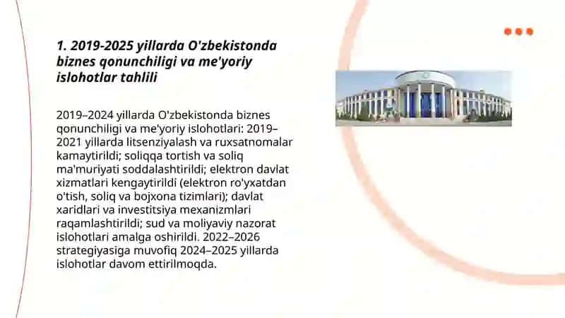 O`zbekistonda tadbirkorlik muhiti tahlili 2019-2025 3