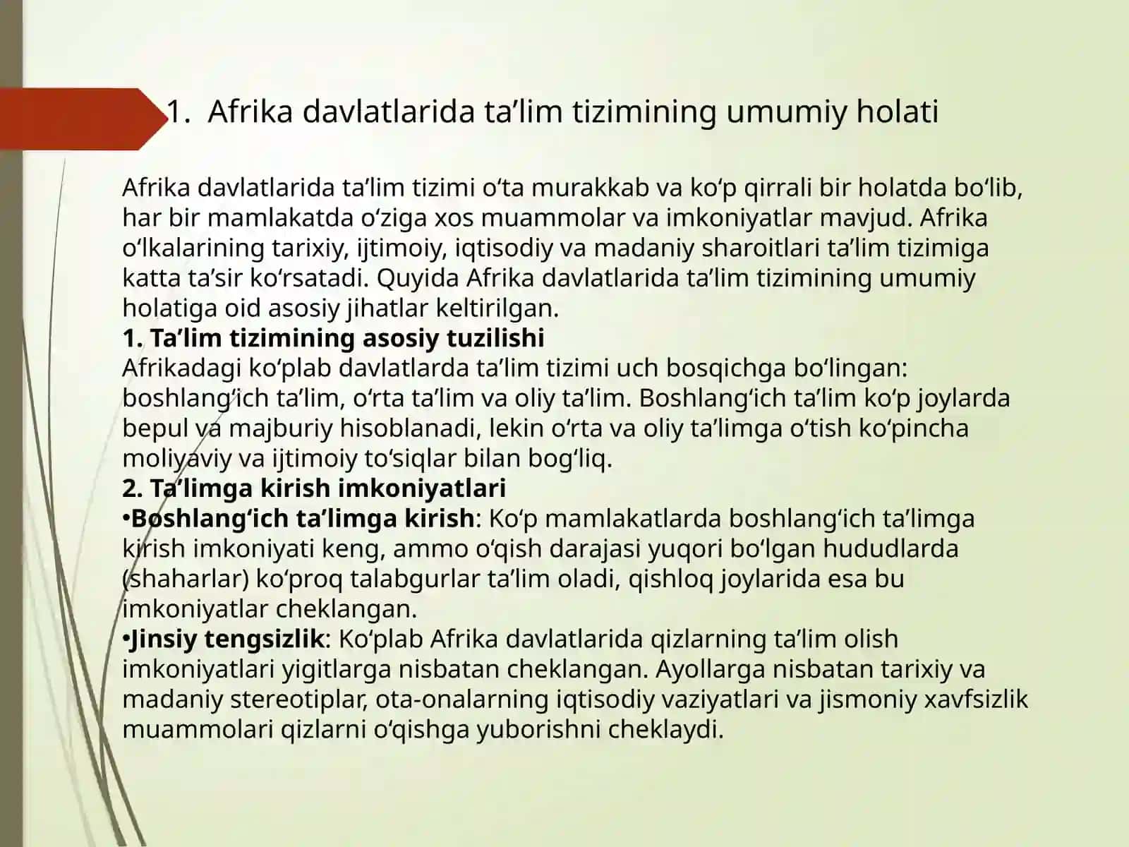 AFRIKA DAVLATLARI TA’LIM MUAMMALARI 3