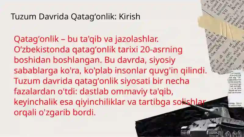 Mustabid tuzum davrida Oʻzbekistondagi qatagʻonlik siyosatining asosiy bosqichlari. 3