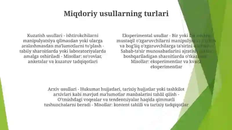 Miqdoriy Metodlar Va Ularning Qôllanishi 3