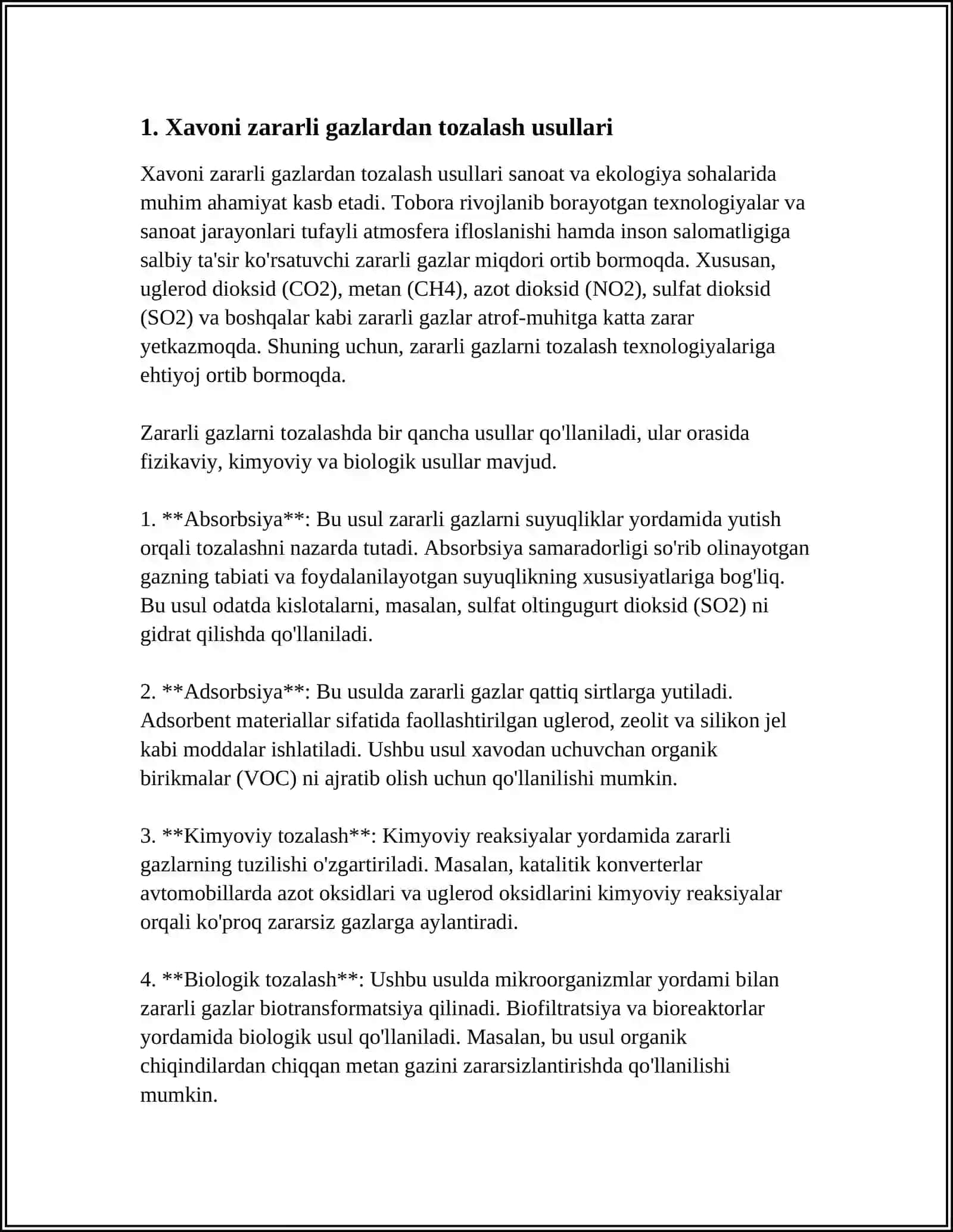 Xavoni zararli gazlardan tutli xil chang zarralaridan tozalash usullari 3