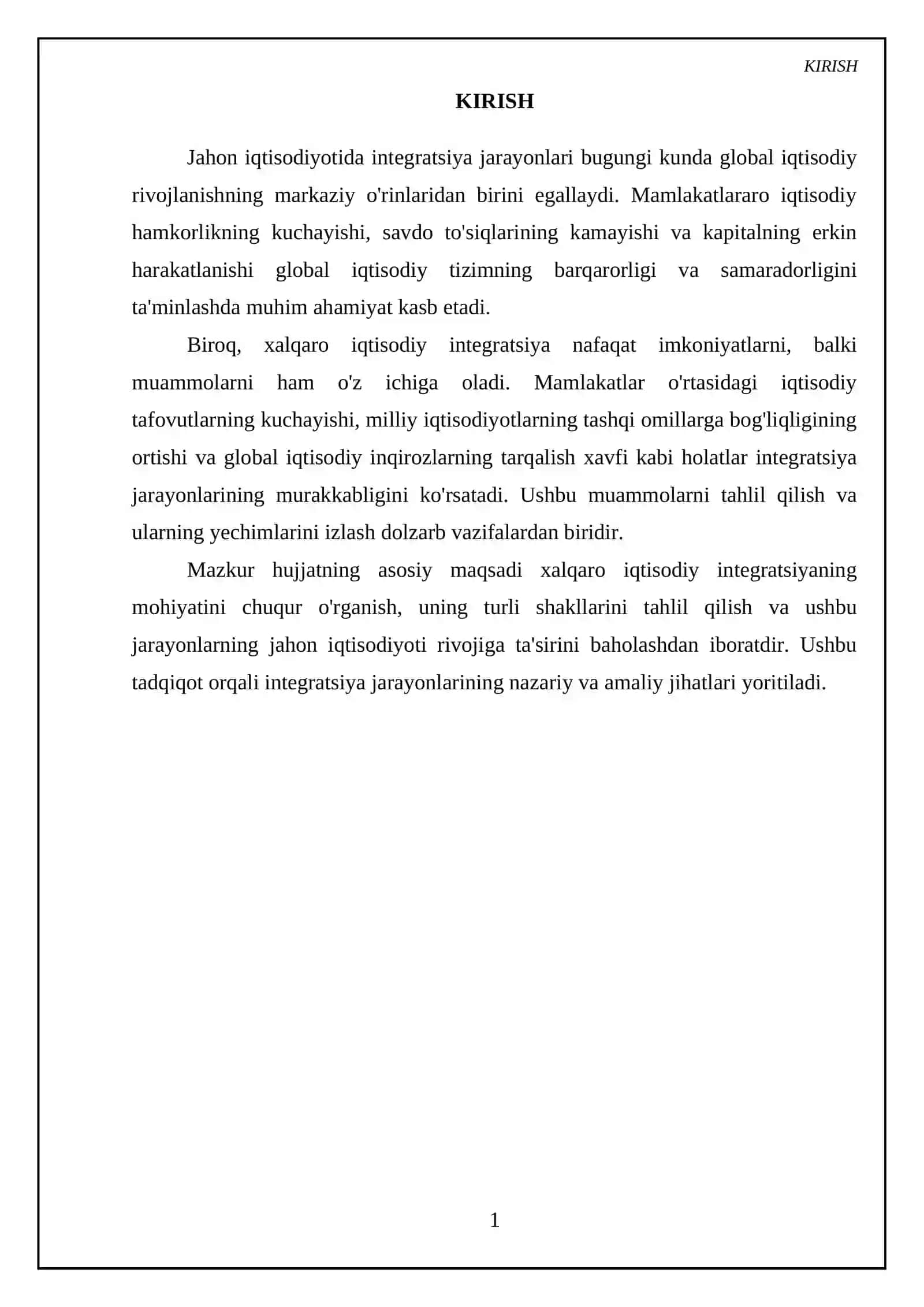 Xalqaro iqtisodiy integratsiya, uning mazmuni va shakllari 3
