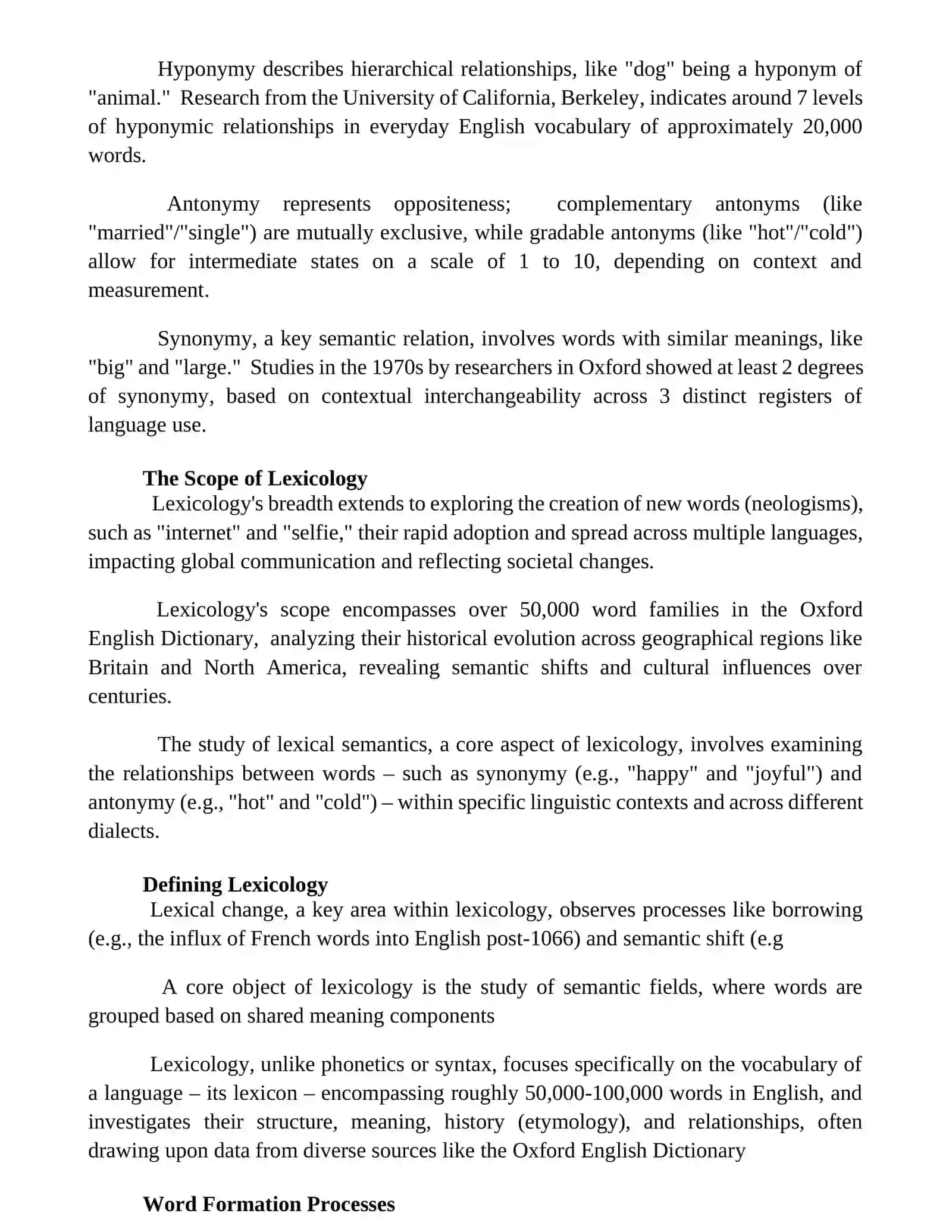The object of lexicology 3