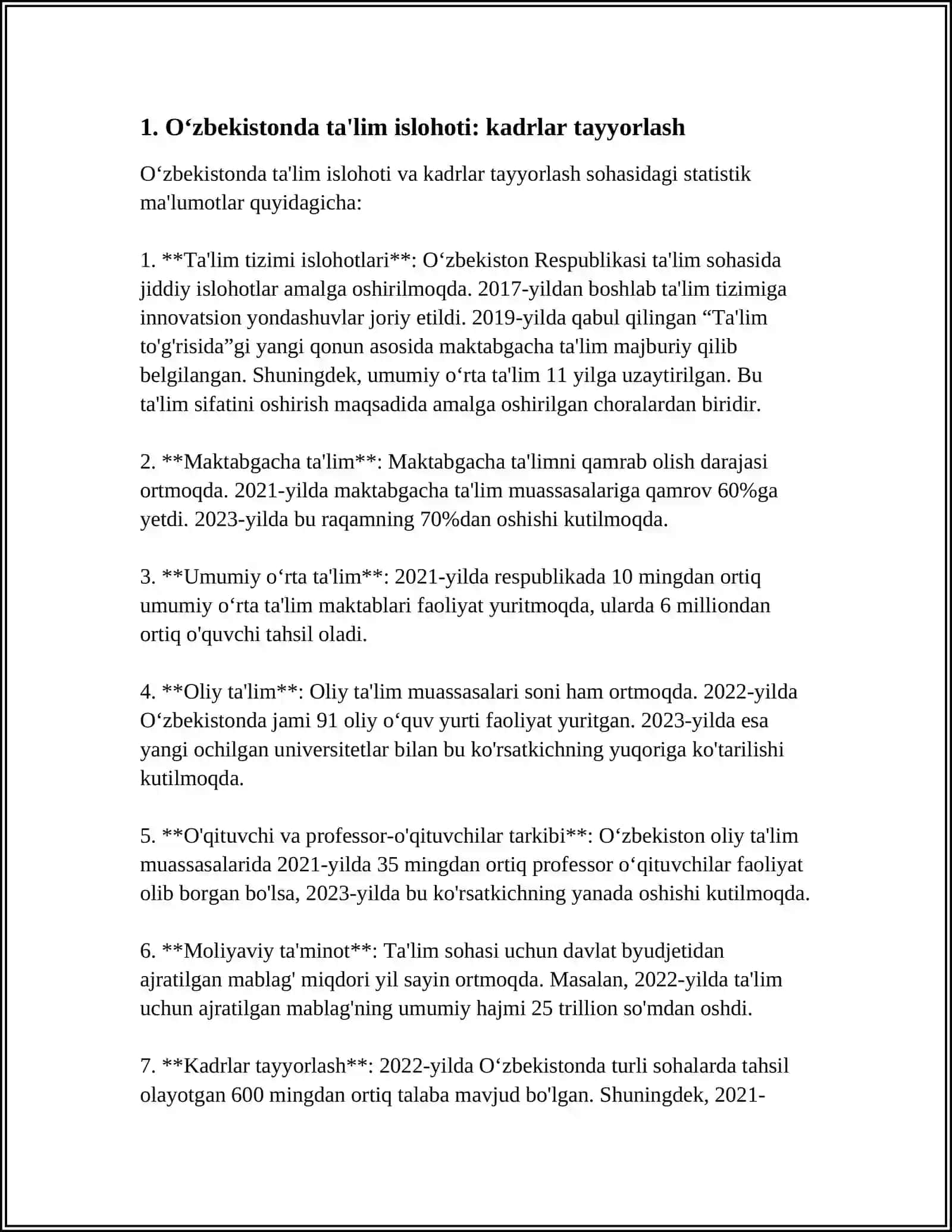 OʻZBEKISTONDA KADRLAR TAYYORLASH SIYOSATI 3
