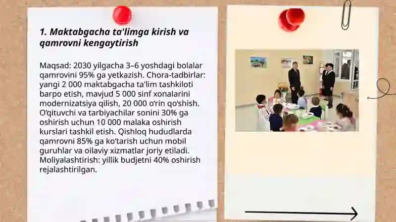 O'zbekistonda 2030 yilgacha maktabgacha ta'lim tizimini rivojlantirishning ustuvor yo'nalishlari 3