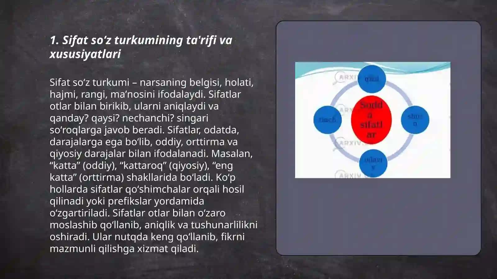 Sifat soʻz turkumini oʻrganishda interfaol usullarni qoʻllash 3