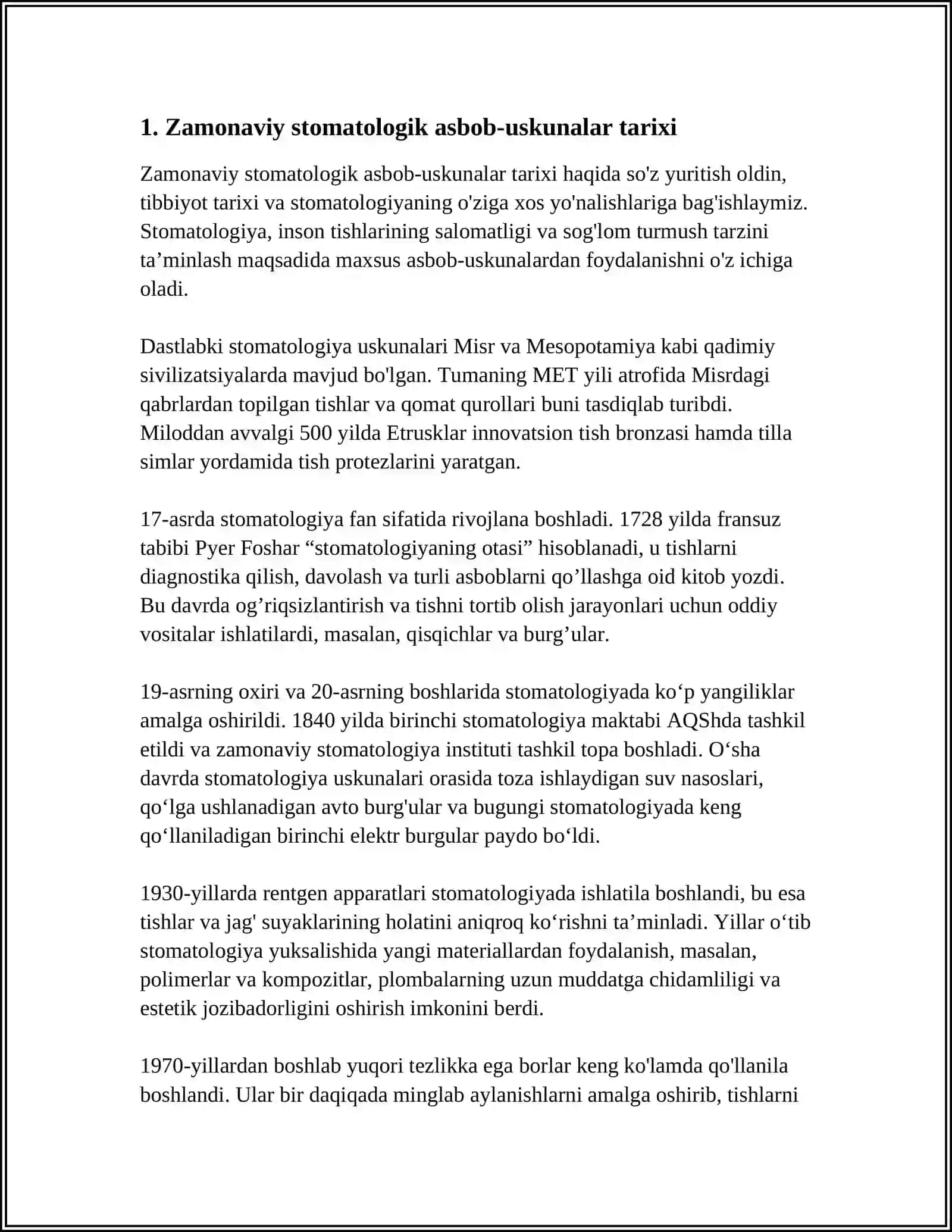 ZAMONAVIY STOMOTOLOGIK ASBOB USKUNALAR 3
