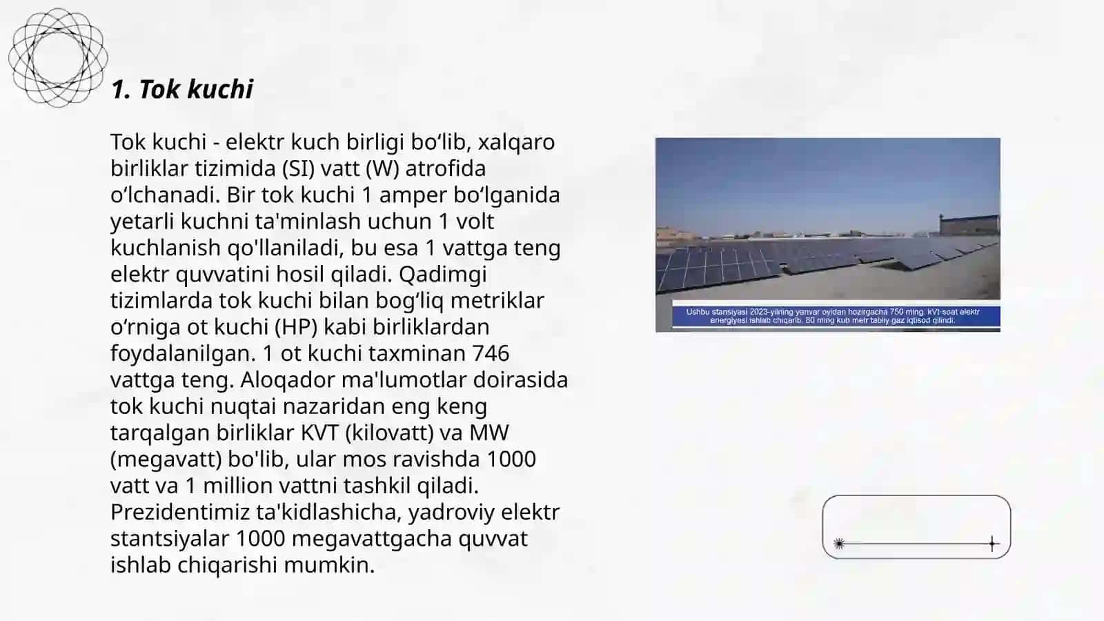 Elektr toʻkining quvvati 3