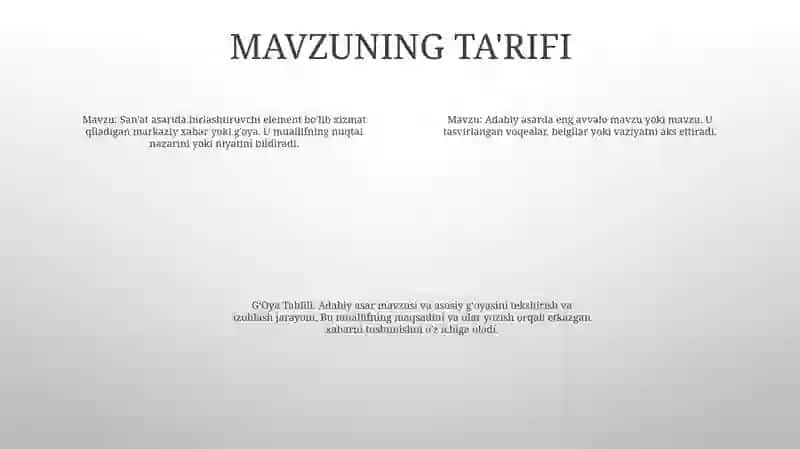 Mavzu Va GʻOya Tahlili 3