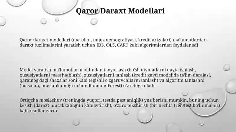 Mashina O'rganish Modellari 3