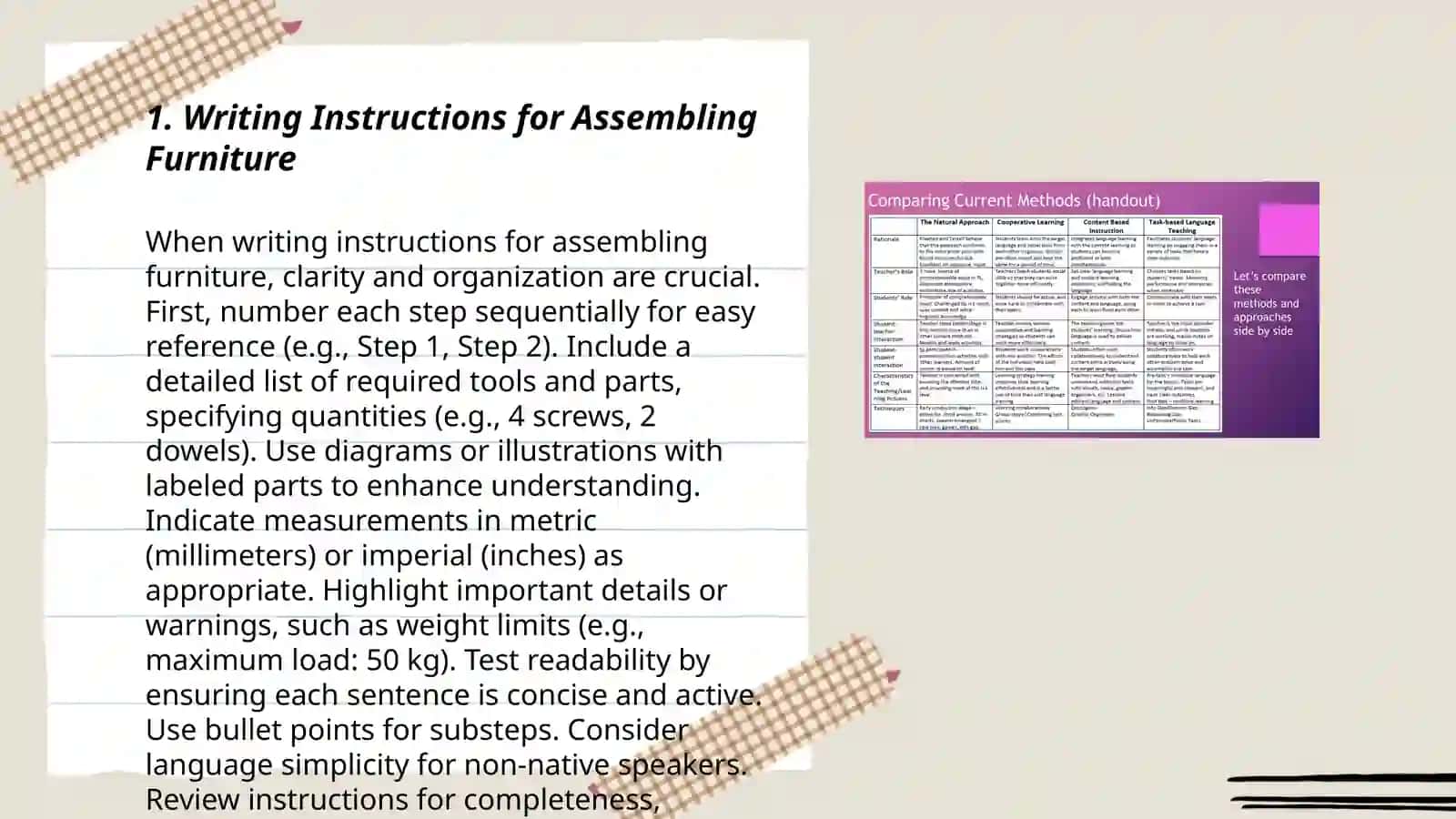Writing Instructions for Assembling Furniture 3