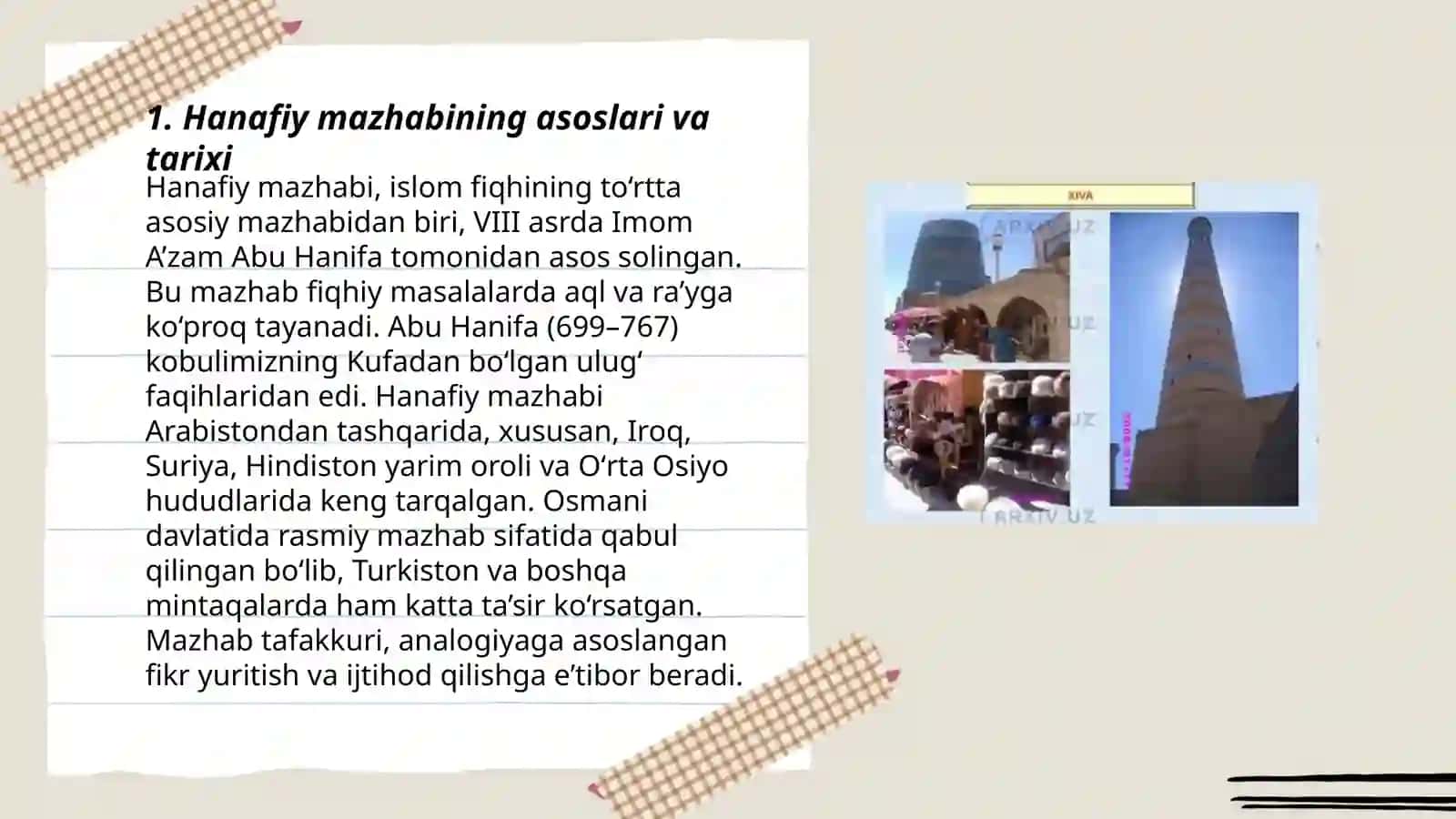 Hanafiy mazhabi rivojida Markaziy Osiyo fagihlarining roli va hissasi 3