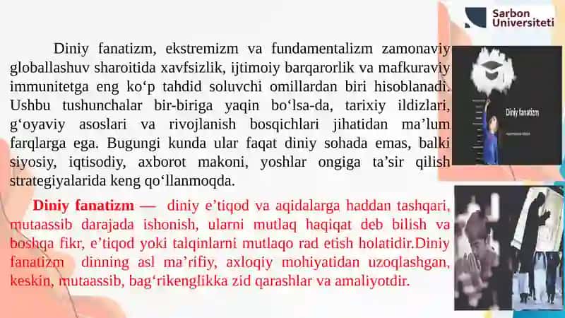 Diniy fanatizm, ekstremizm va fundamentalizmning tarixi hamda rivojlanish bosqichlari 3