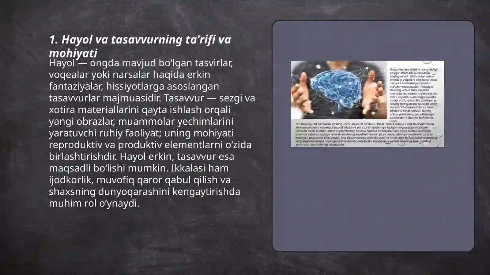 Hayol va tasavvur haqida tushuncha 3