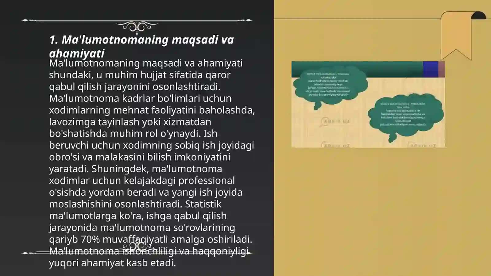 Ma'lumotnoma, Ishonchnoma va uning o‘ziga xos xususiyatlari 3