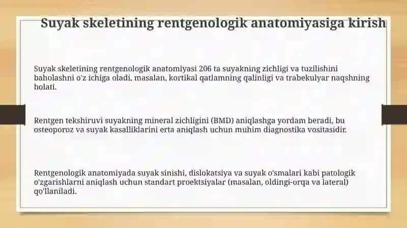 Skelet suyaklarining rentgenanatomiyasi 3