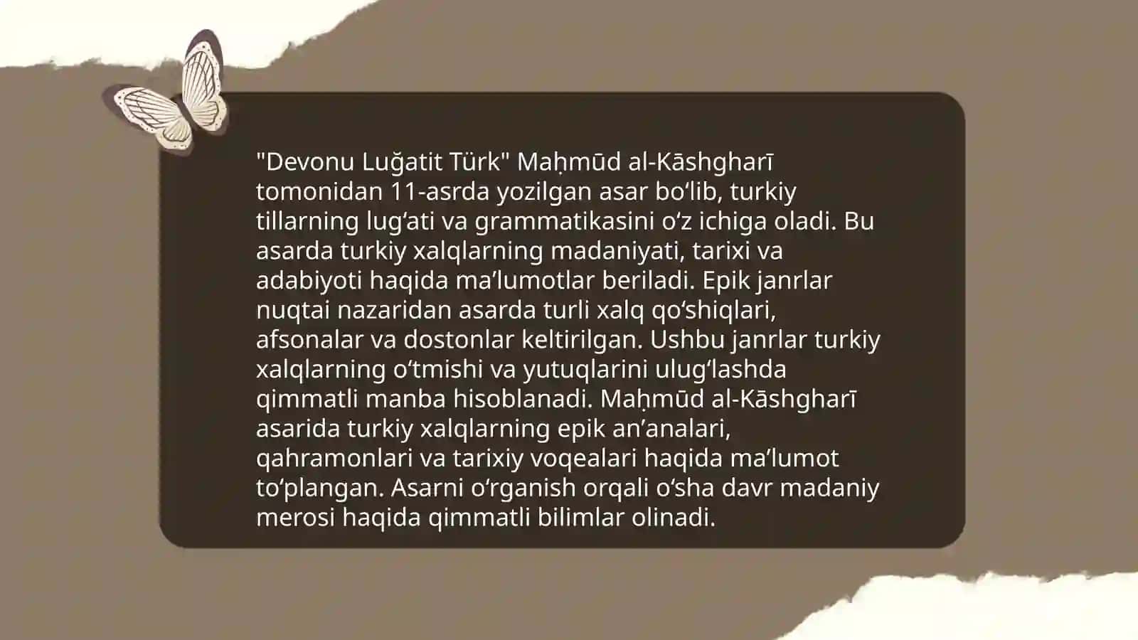 "Devonu luğatit turk"dagi adabiy janrlarni órganish 3