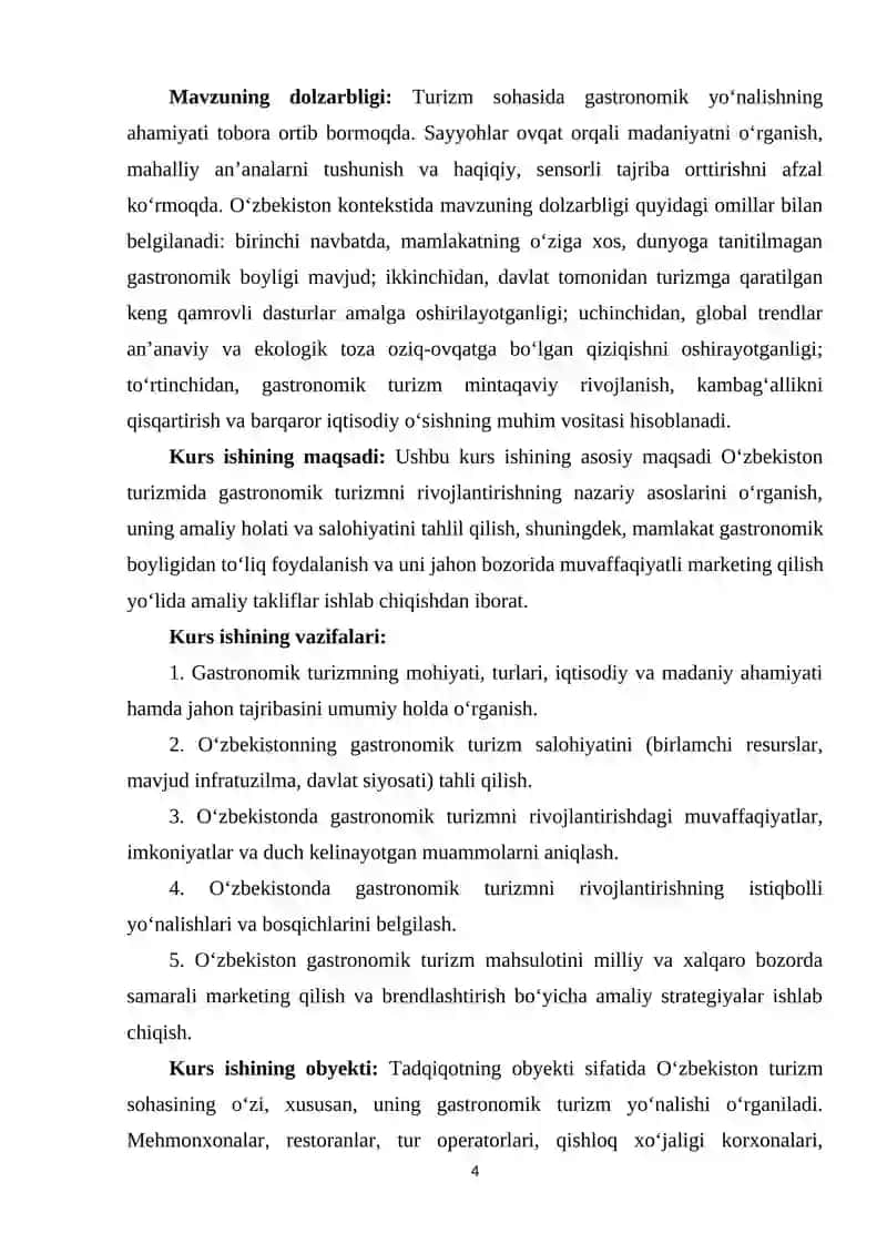 O‘ZBEKISTON TURIZMIDA GASTRONOMIK TURIZMNI RIVOJLANTIRISH VA MARKETING IMKONIYATLARI 3