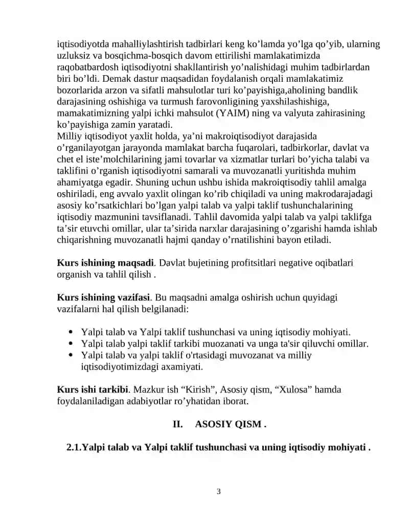YALPI TALAB VA YALPI TAKLIF NISBATLARI 3