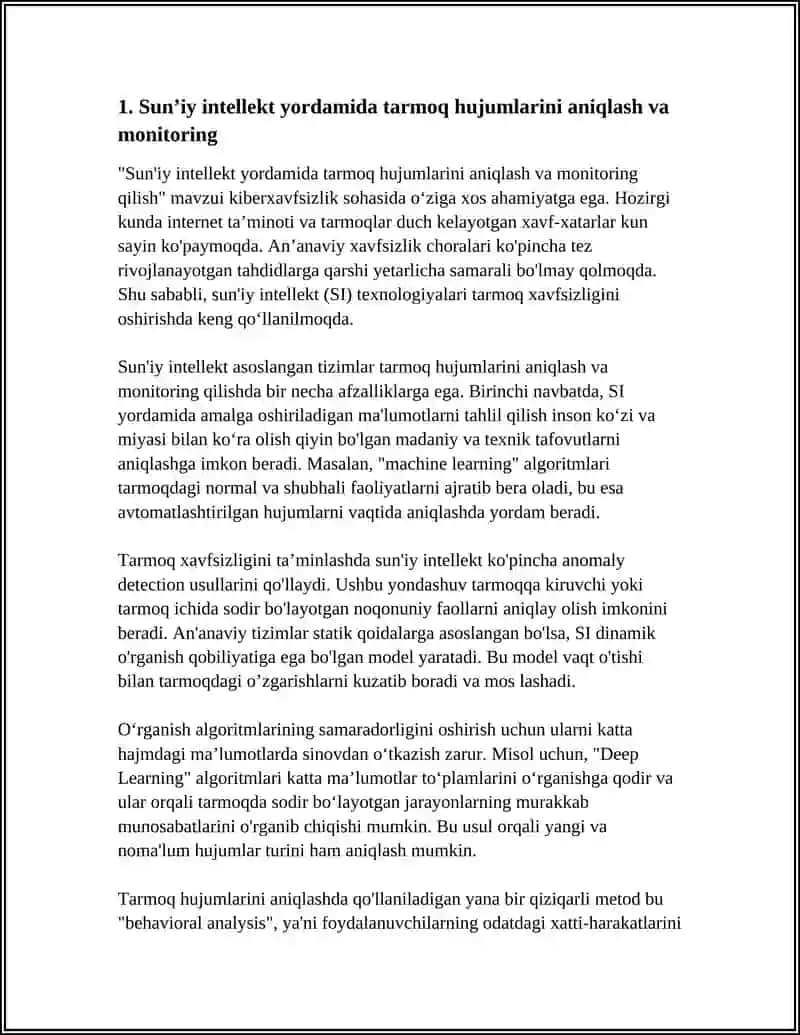 KIBERXAFSIZLIKDA SUNʼIY INTELLEKT QOʻLLANILISHI 3