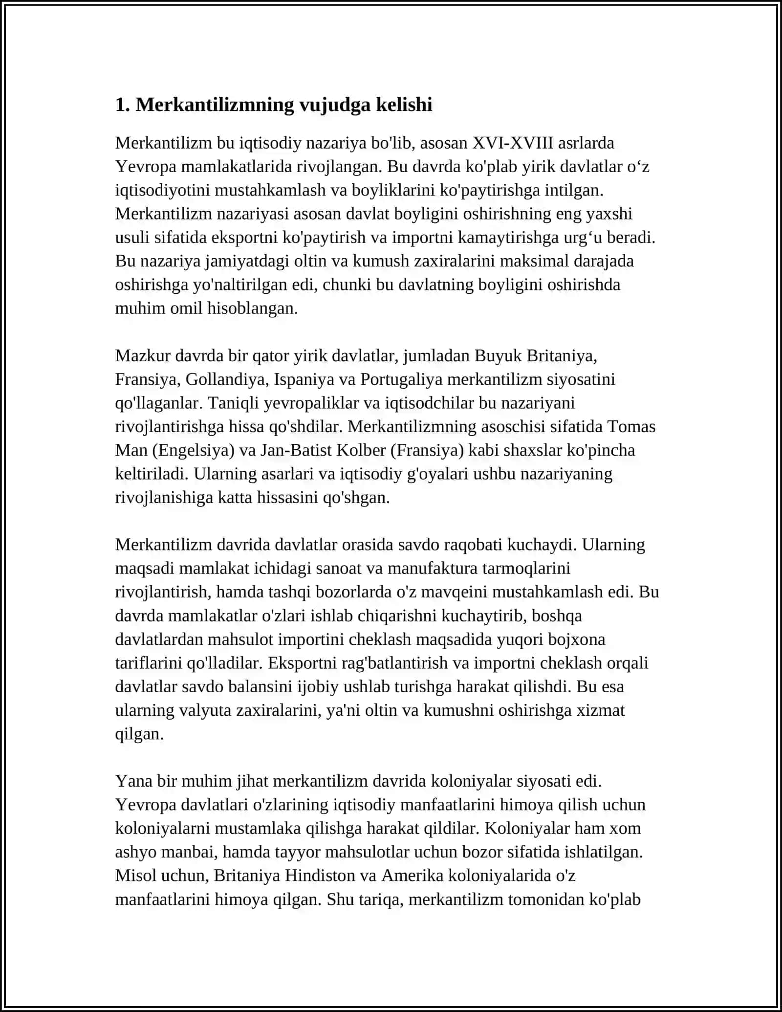 YEVROPADA MERKANTILIZM VA KLASSIK IQTISODIY MAKTABNING VUJUDGA KELISHI 3