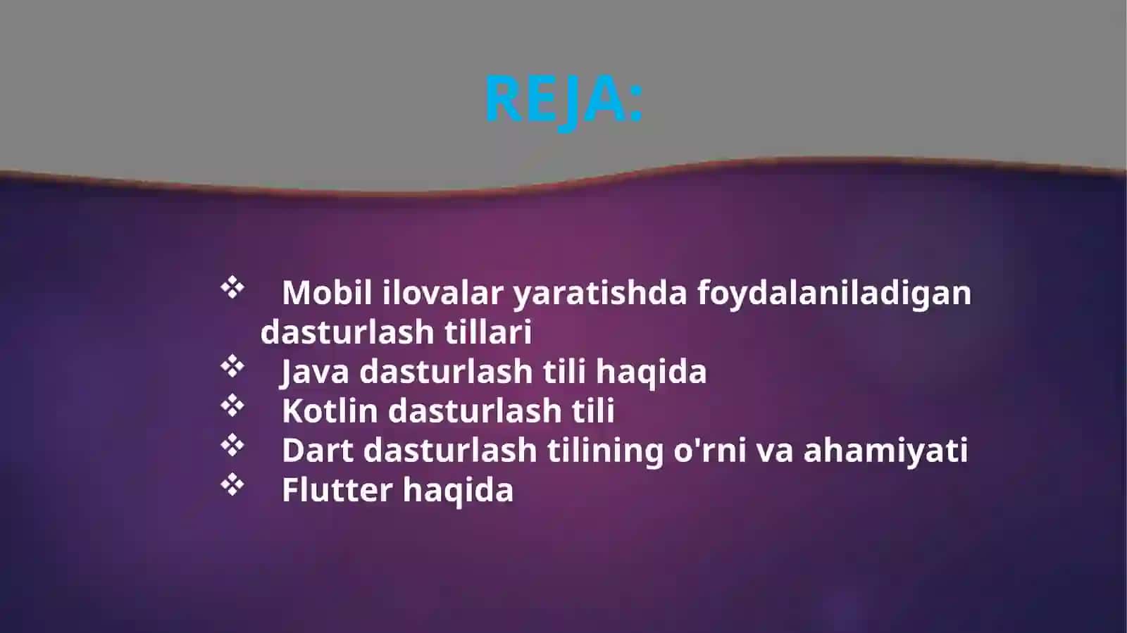 MOBIL TEXNOLOGIYALAR UCHUNDASTURIY VOSITALAR YARATISHDA QOLLANILUVCHI DASTURLASH TILLARI 3