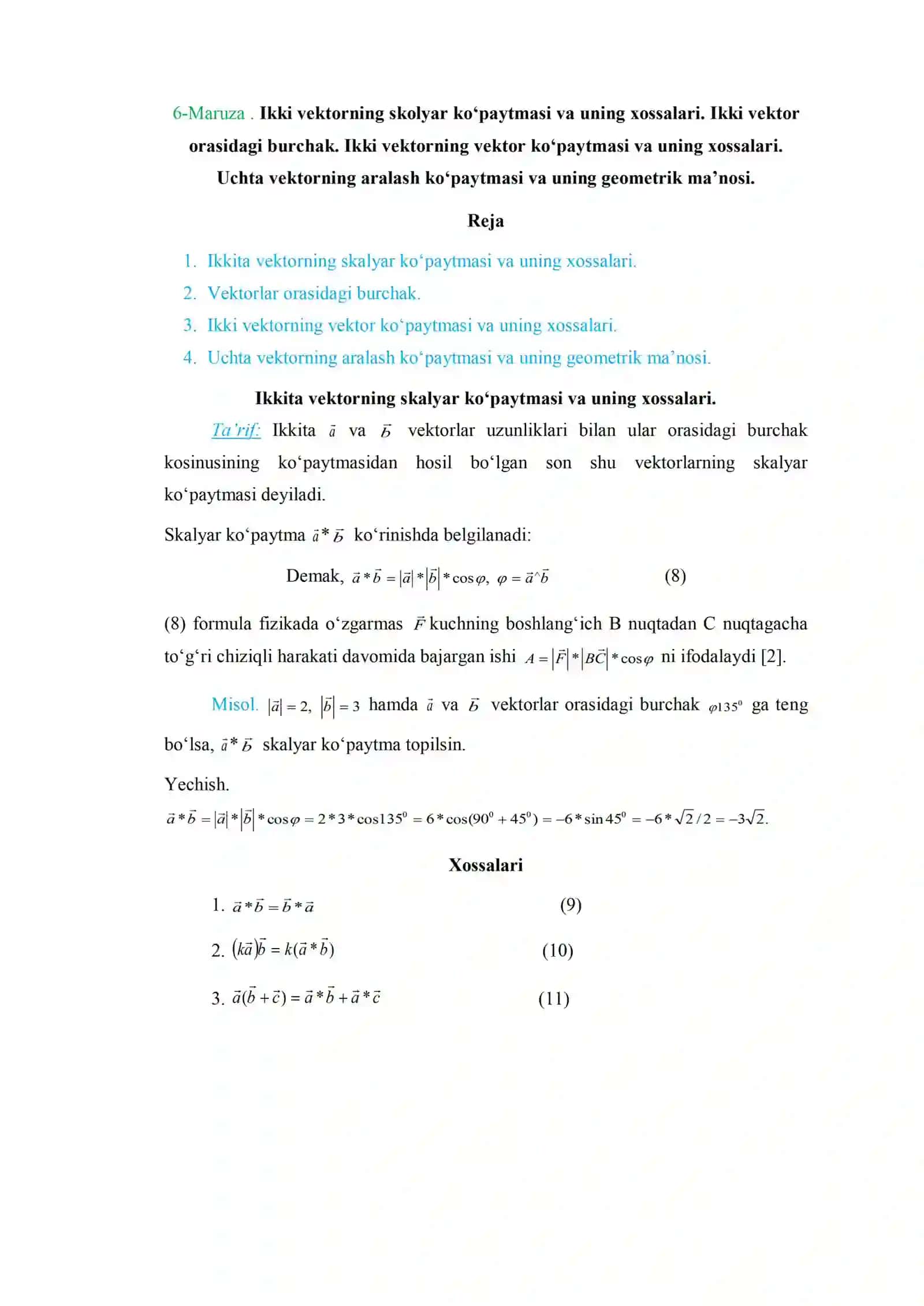 Мустакил ишлашга мисоллар 3