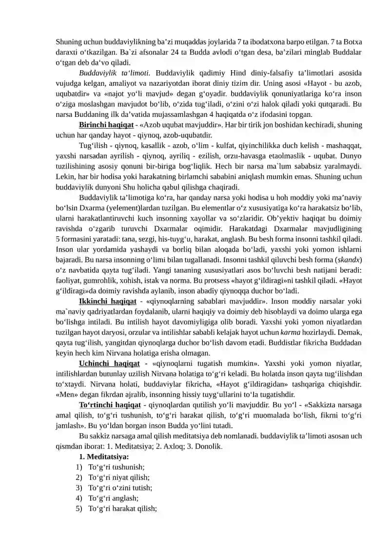 Buddizm Dinining Tarixi va Asosiy G‘oyalar 3