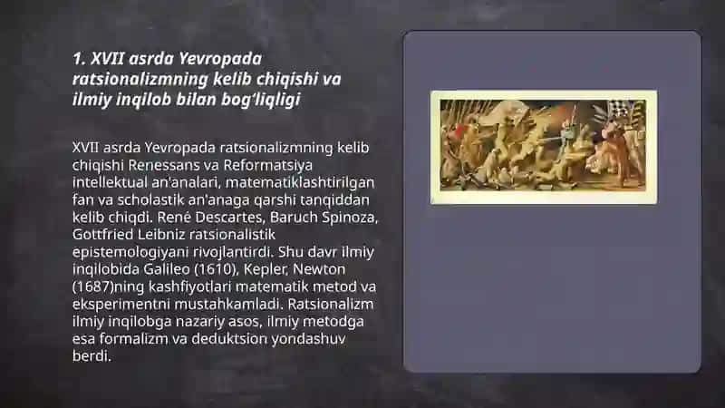 XVII asrda Yevropada ratsionalizm 3