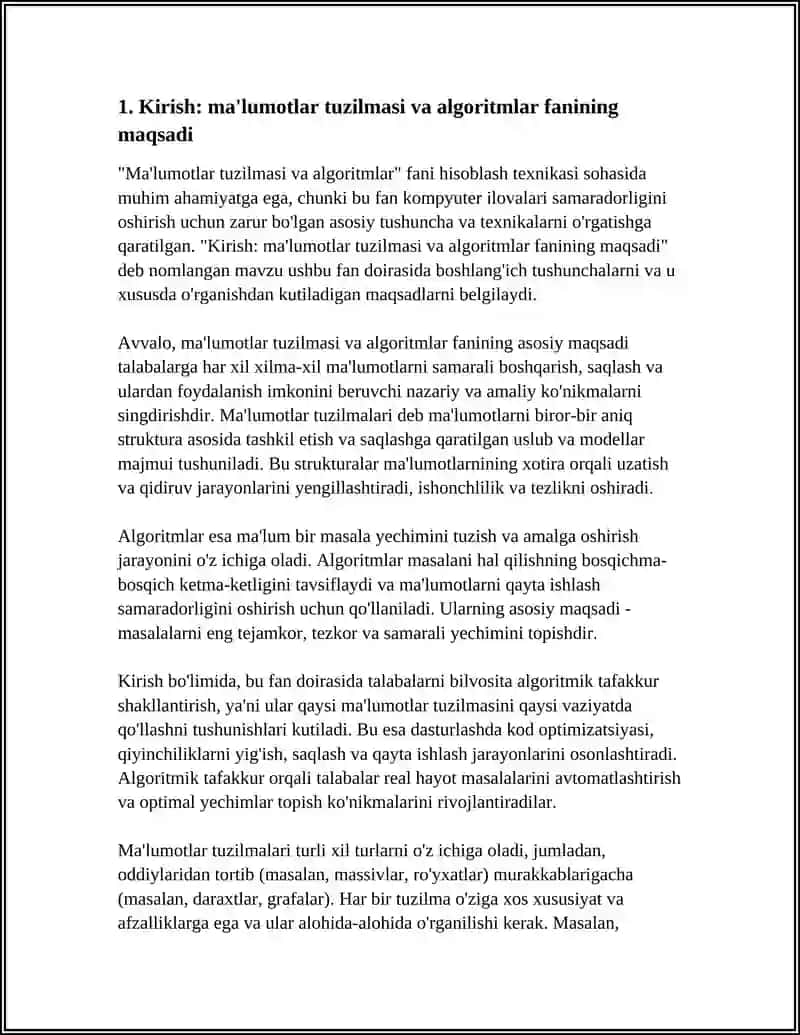 MA'LUMOTLAR TUZILMASI VA ALGORITMLAR FANIGA KIRISH 3