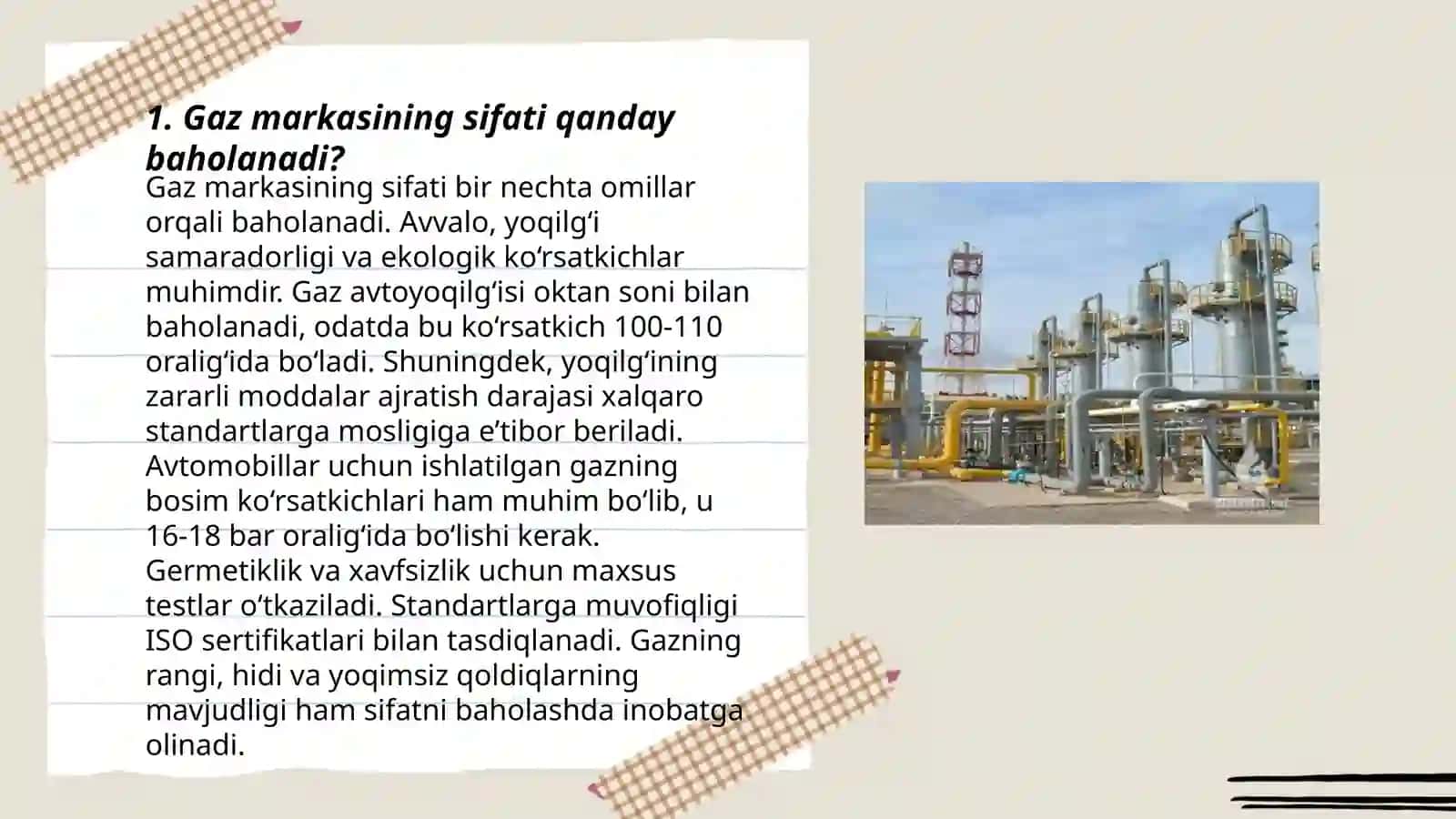 Gaz markasining sifati qanday baholanadi? 3