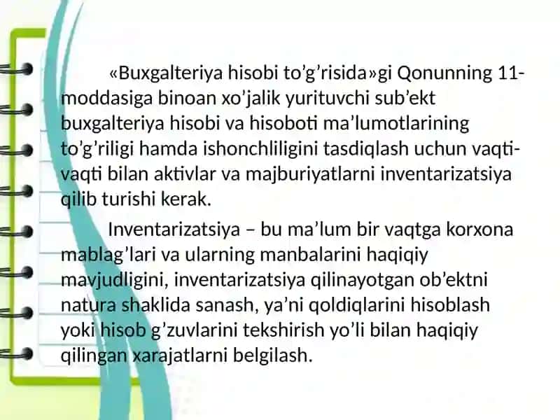 INVENTARIZATSIYA  NATIJALARINI  BUXGALTERIYA  HISOBIDA  AKS  ETTIRISH 3