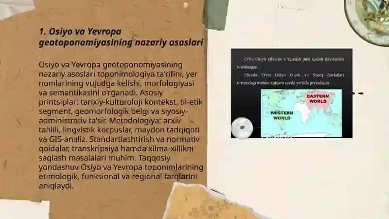 Osiyo va Yevropa Geotoponomiyasi 3