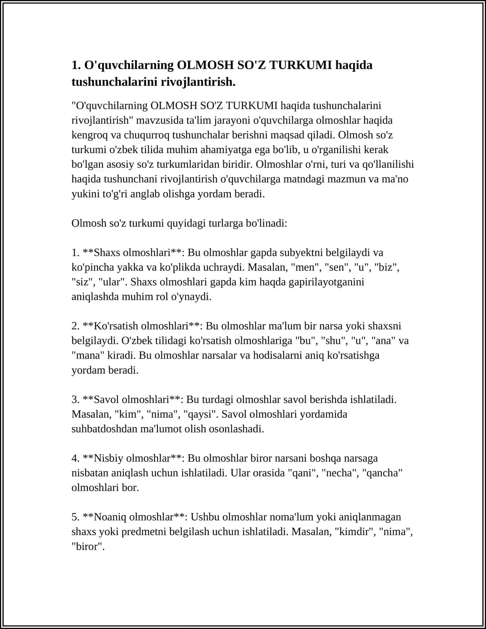 OLMOSH SO'Z TURKUMINI O‘RGANISHDA TA'LIMIY O‘YINLARDAN FOYDALANISH 3