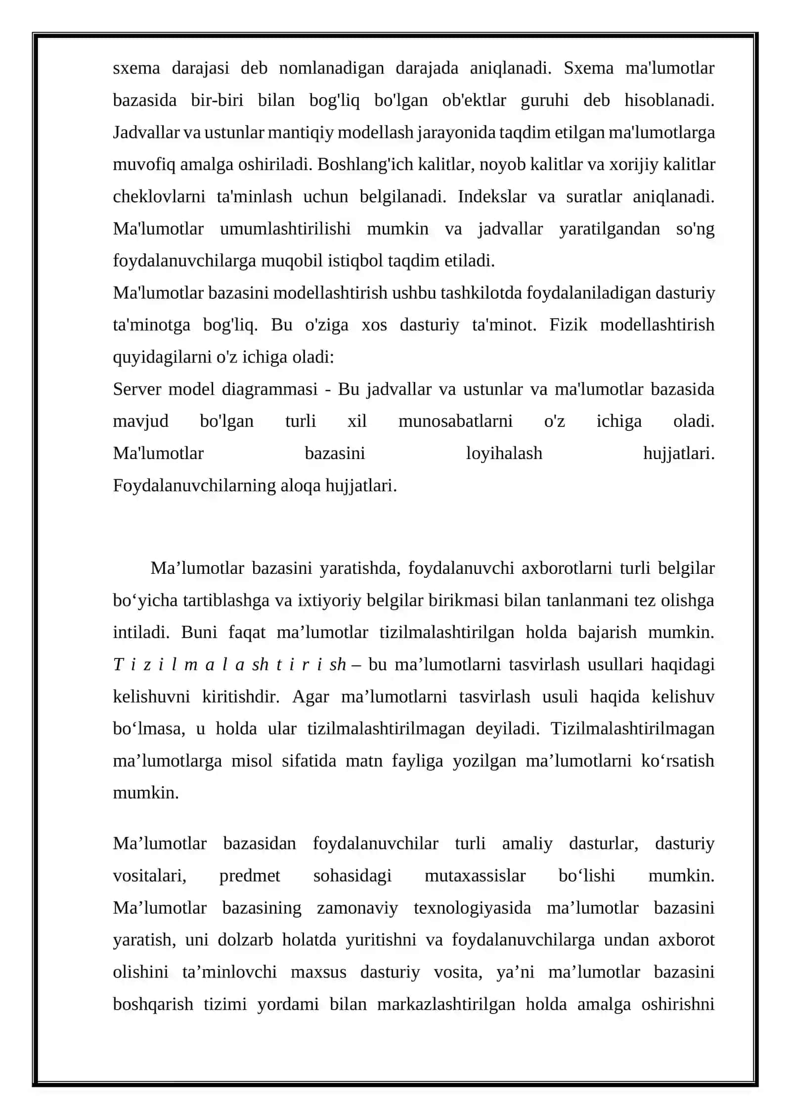 Mantiqiy ma'lumotlar bazasi modeli 3