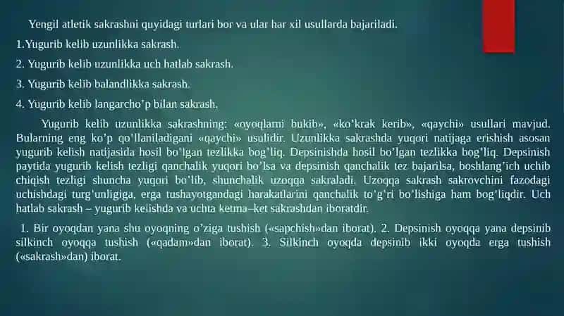 SAKRASH TURLARITEXNIKASINI O’RGATISHMETODIKASI 3