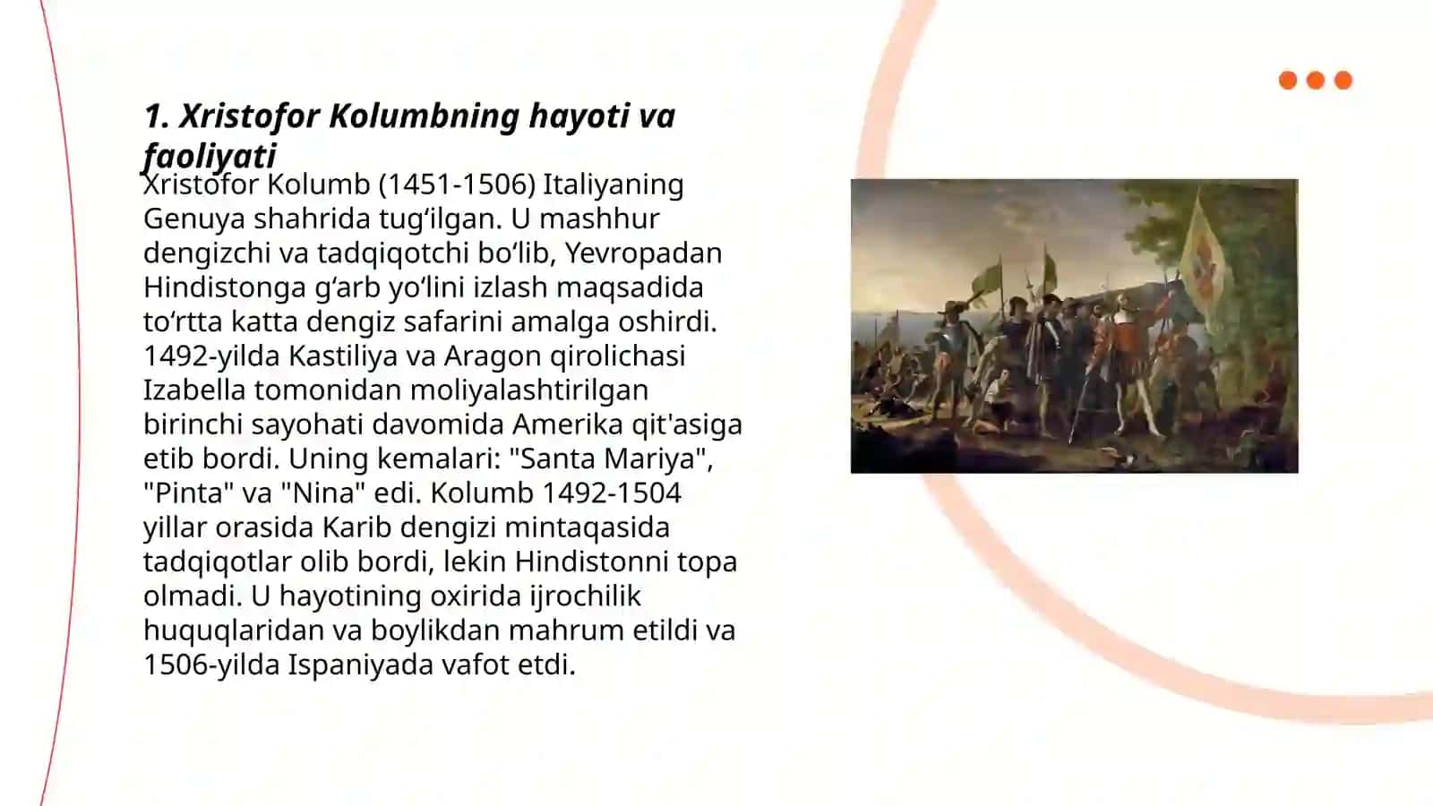 Xristofor Kolumb va uning tarixdagi oʻrni 3