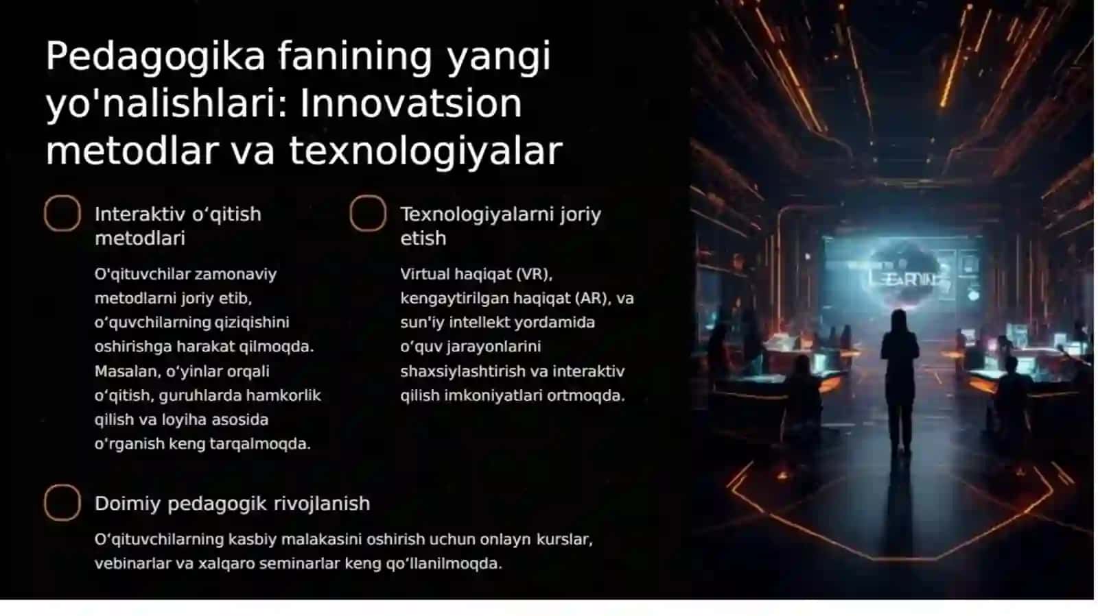 A13   Boshlangʻich ta'limda tarbiya jarayoning zamonaviy    A14   Hozirgi davrda jahon mamlakatlari boshlang‘ich ta’lim tizimi va pedagogika fani rivoji.   A15  Boʻlajak boshlang'ich sinf o'qituvchilarining xalqaro ta'lim dasturlari bo'yicha ko'nikmasini tarkib toptirish   A16  Boshlang'ich sinf oʻquvchilarinig rivojlanishini ta'minlash metodikasi Boshlang'ich sinf oʻquvchilarini jismoniy riv  Hozirgi davrda jahon mamlakatlari ta’lim tizimi va pedagogika fani rivoji. 3