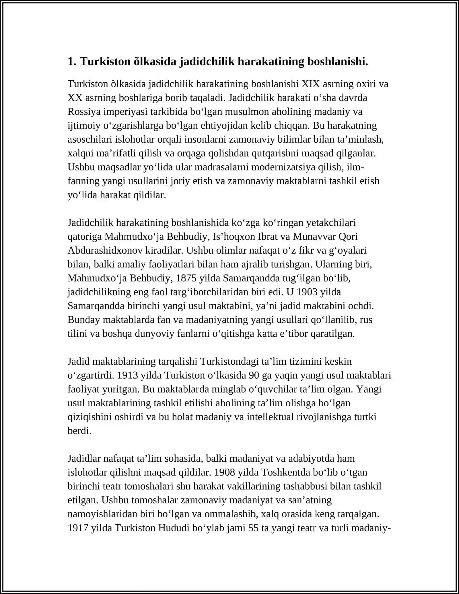 TURKISTON ÕLKASIDA JADIDCHILIK HARAKATI VA SIYOSIY HARAKATLAR 3